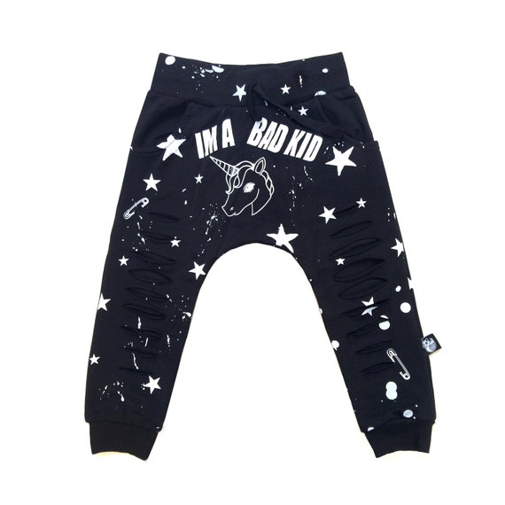 Gentle Meow Comfortable Soft Childrens Trousers Light Blue and White