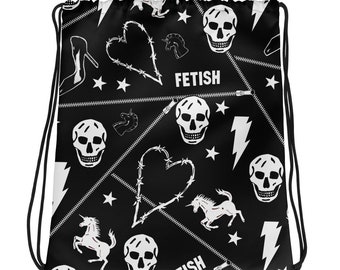 Skulls Patern Drawstring bag