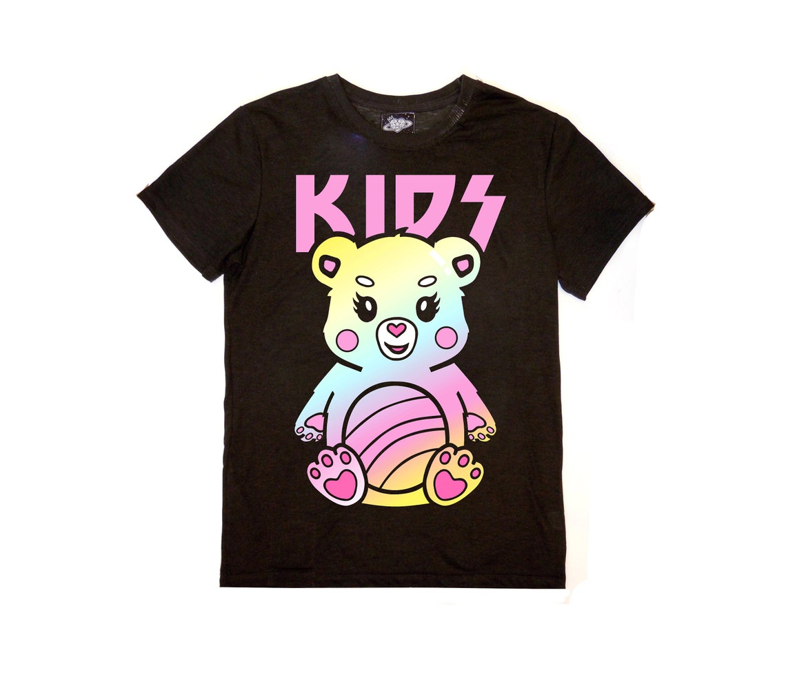 Kids Black Shirt Toddler Shirt Kawaii Fashion Harajuku Kids Etsy