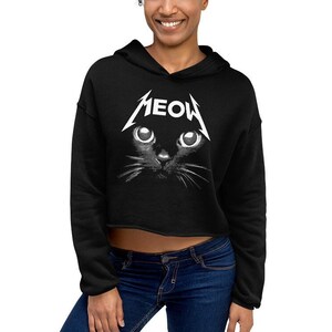 Cat crop top hoodie sales