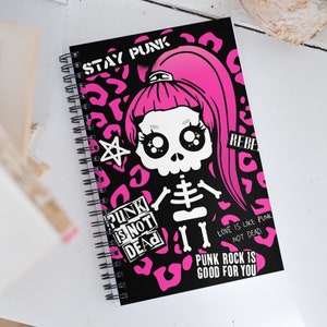 Punk Skull Spiral notebook
