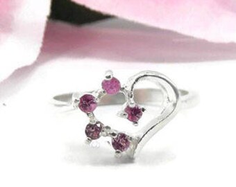 Natural Pink Sapphire Ring - Sapphire Promise Ring - Sterling Silver Pink Sapphire Ring - Natural Pink Gemstone Ring - September Birthstone