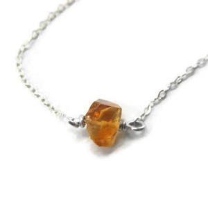 Natural Citrine Necklace November Birthstone Necklace image 1