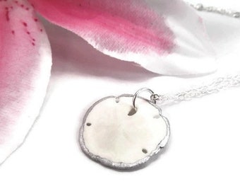 Sand Dollar Necklace - Sterling Silver Beach Ocean Necklace