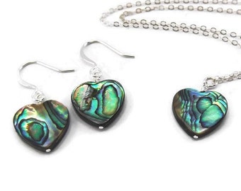 Collana conchiglia abalone d'argento - Gioielli shell Paua - Collana pendente Abalone