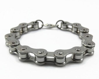 Bike Chain Bracelet - Stainless Steel Biker Bracelet - Unisex Bracelet - Steel Bracelet - Chain Bracelet - Steampunk Bracelet