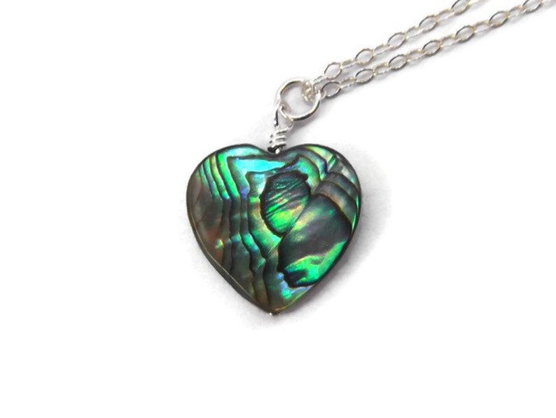 Natural Paua Abalone Shell & Hematite Necklace – 18 Inch Multi-Color Free Shipping