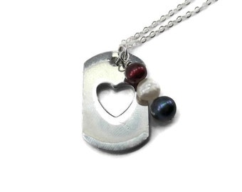 Dog Tag Necklace - Red, White, and Blue Military Necklace - Military Wife Gift - Armed Forces Jewelry - Patriotic Necklace - Deployment Gift