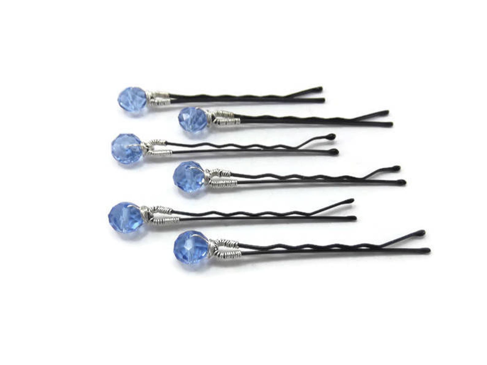 Blue Crystal Hair Pin Something Blue Bridal Hair Accessory Etsy
