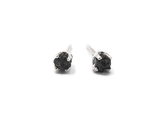 Natural black diamond earrings store