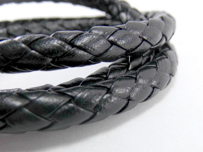 Ouroboros Leather Snake Bracelet, Black Snake Wrap Bracelet, Unisex Black Leather Bracelet, Braided Leather Serpent Bracelet, Black Serpent imagem 2