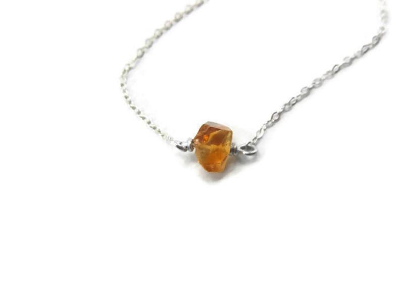 Natural Citrine Necklace November Birthstone Necklace image 1