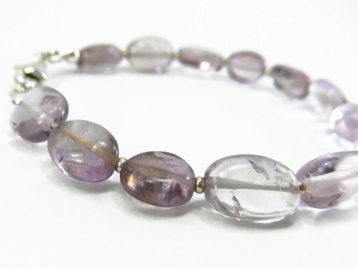 Beaded Amethyst Birthstone Bracelet Natural Purple Gemstone - Etsy