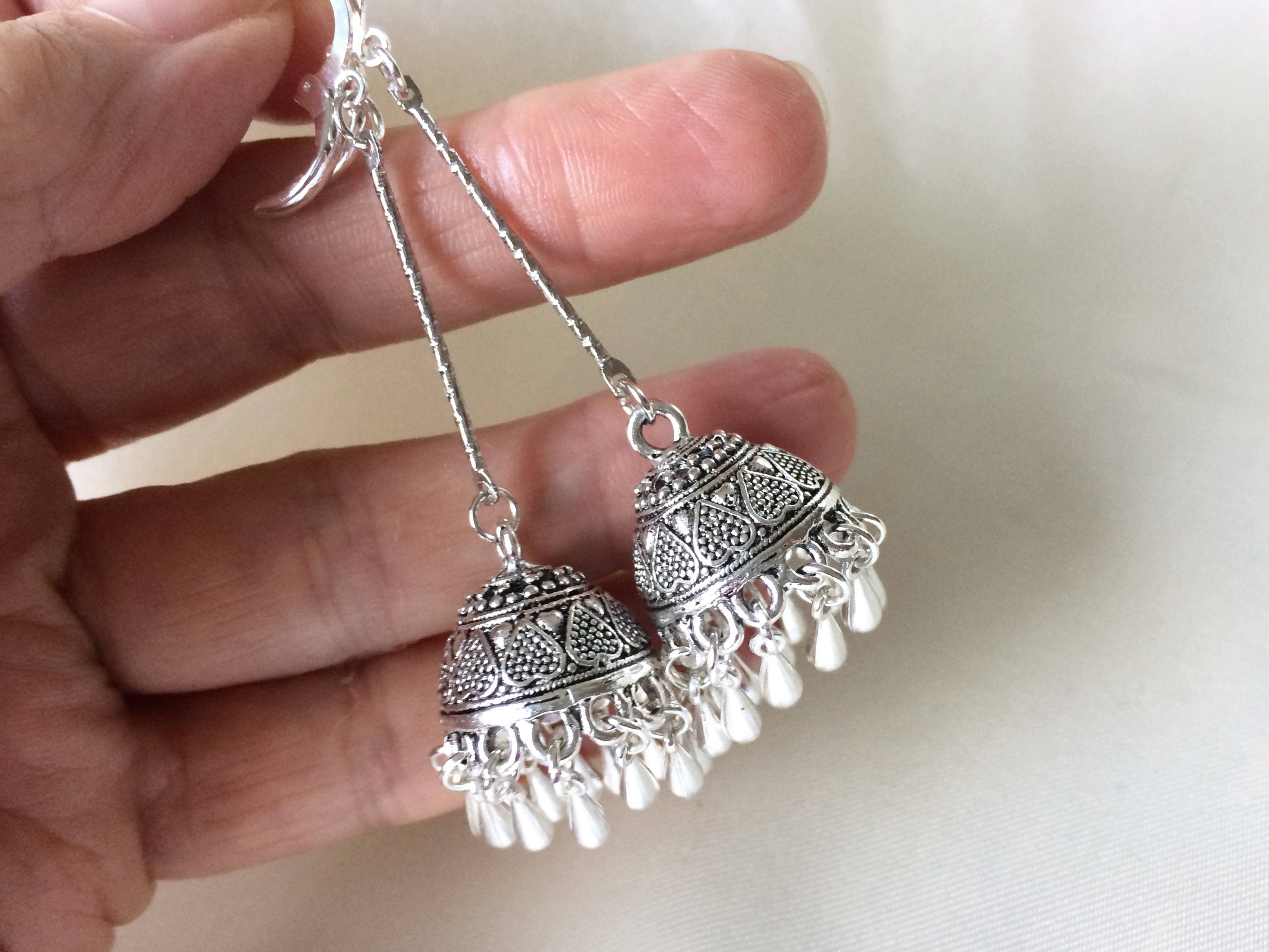 Jhumka modern 2024 silver earrings