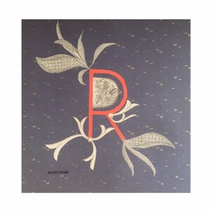 Dibujar la creación del collage de la letra "R"