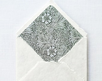 Marigold Floral Envelope Liner Template, William Morris Style, A7 Insert (Digital Download)