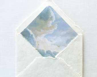 Fine Art Clouds A7 Envelope Liner Template, Antique Painting Style (Digital Download)