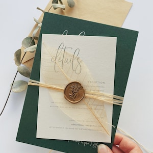 SAMPLE - Sage Wedding invitation. Olive invites. Simple and Elegant green invitation. Clean and modern invite. Little Bridge Design