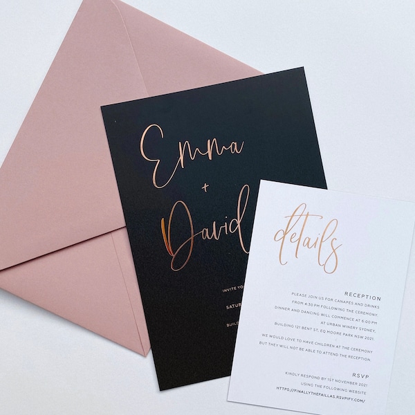 Copper Invitation Etsy