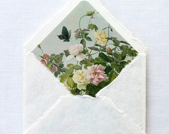 Printable A7 Envelope liner, DIY Template for 5x7 card. Botanical, Floral, Springtime Envelope inserts.