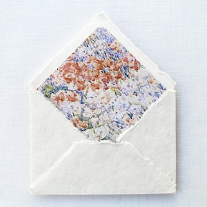 花畑の封筒ライナーテンプレート、アンティーク絵画風、A7サイズ（デジタルダウンロード）