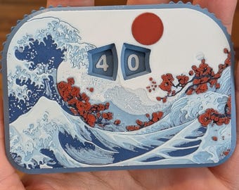 Cherry Blossom Tide MTG Life Counter: Artistic Dual Spinning Dials