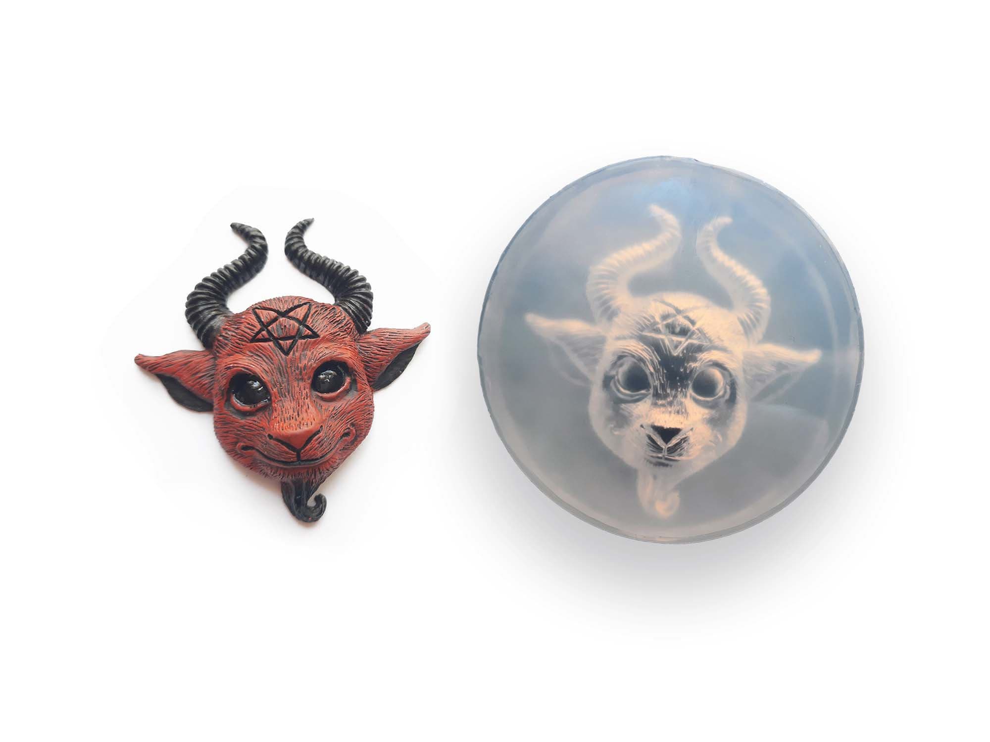 Silicone Mold Baphomet Cameo Flexible Mold  for Crafts Resin. Jewelry 