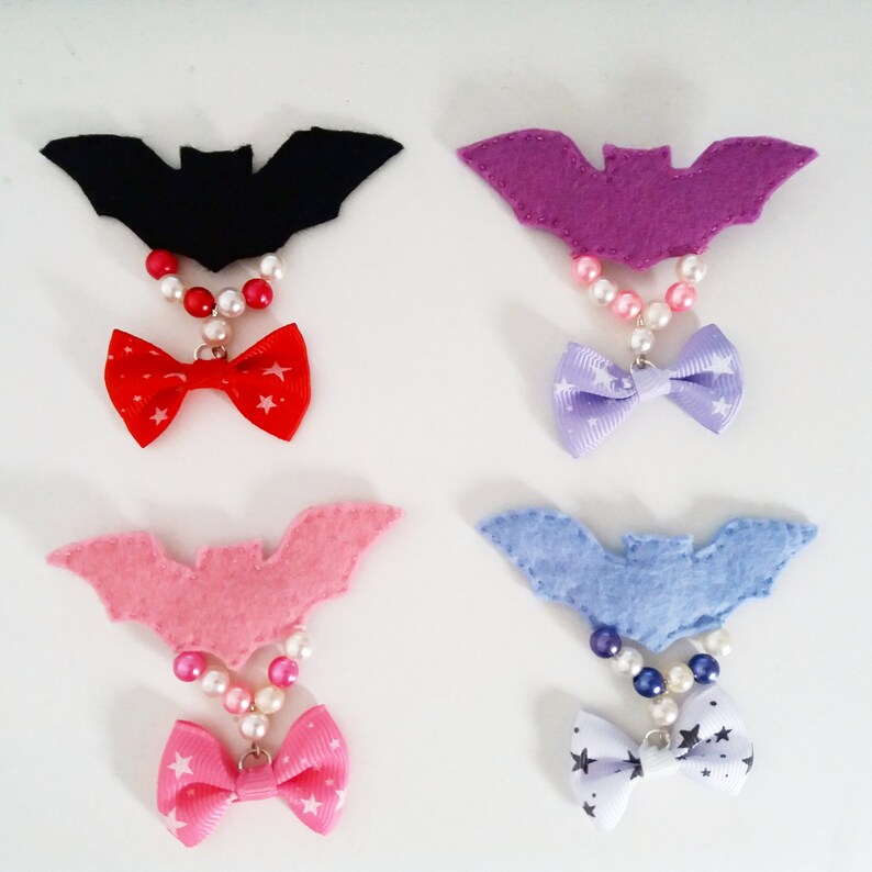 Lolita / Pastel goth bat hair clips Etsy