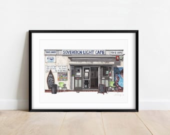 Bexhill - Sovereign Light Cafe - A5 or A4 Giclée Print (unframed)  - Seaside art - Watercolour illustration