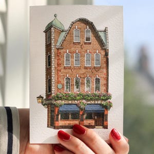 Soho - The Blue Posts - Carte de voeux avec enveloppe - Art londonien - Illustration aquarelle