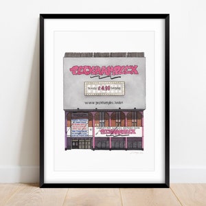 Peckham - Peckhamplex - A5 or A4 Giclée Print (unframed)  - Cinema - Shopfront - London Art - Watercolour illustration