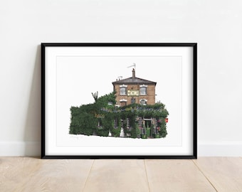 Finsbury Park - Faltering Fullback - A5 or A4 Giclée Print (unframed)  - Islington - Watercolour illustration