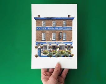 Croydon - The Oval Tavern - A5 or A4 Giclée Print (unframed) - South London - London Art - Watercolour illustration