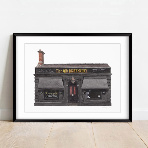 Camberwell - The Old Dispensary pub - A5 ou A4 Giclée Print (non encadré) - Salle de concert - South London Art - Illustration à l’aquarelle