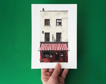 Waterloo - Scootercaffe - A5 or A4 Giclée Print (unframed) - London cafe