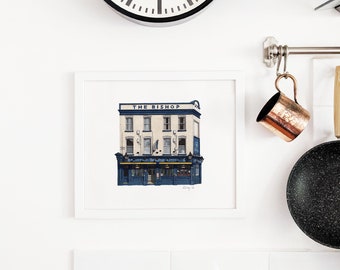 East Dulwich - The Bishop - A5 or A4 Giclée Print (unframed)  -  South London Art - Watercolour illustration