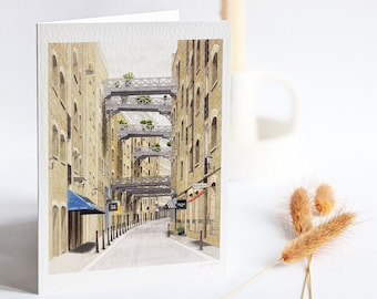 Bermondsey - Shad Thames - Greeting card with envelope - London Art - Watercolour illustration