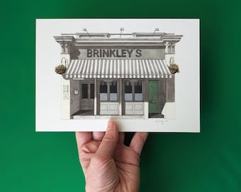 Chelsea - Brinkley's - A5 or A4 Giclée Print (unframed)  -  London Art - Watercolour illustration