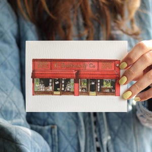 Elephant & Castle - G Baldwin and Co - Carte de voeux avec enveloppe - Art de Southwark - Illustration aquarelle