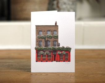 Deptford - The Dog and Bell pub - Greeting card with envelope - London Art - Watercolour illustration