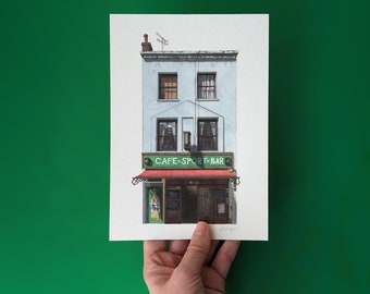 Farringdon - Cafe Kick - A5 or A4 Giclée Print (unframed) - Exmouth Market - London