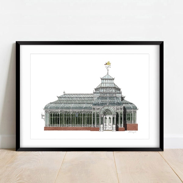 Forest Hill - The Conservatory at The Horniman Museum - A5 or A4 Giclée Print (unframed)  -  London Art - Watercolour illustration