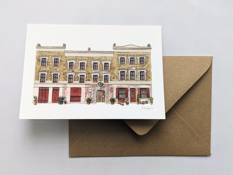 East End Wilton's Music Hall Grade 2 Listed Greeting card with envelope Tower Hamlets London Art Watercolour illustration image 2