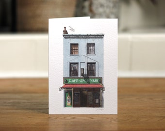 Farringdon - Cafe Kick - Greeting card with envelope - Ex-mouth market - London - Giclée print