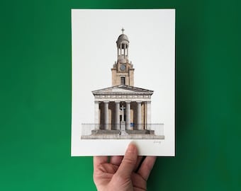 Kennington - St Mark's Church - A5 or A4 Giclée Print (unframed) - Oval