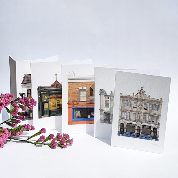 London Greeting Cards with envelopes pack of 8 Mix by S.L.A.D  