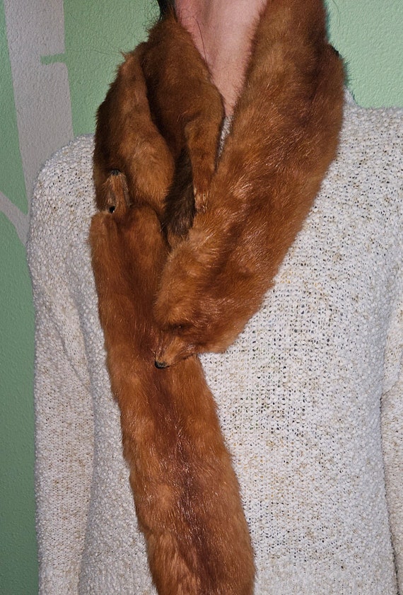 Vintage 1940's 1950's Mink Stole Wrap - image 7