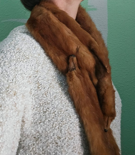 Vintage 1940's 1950's Mink Stole Wrap - image 6