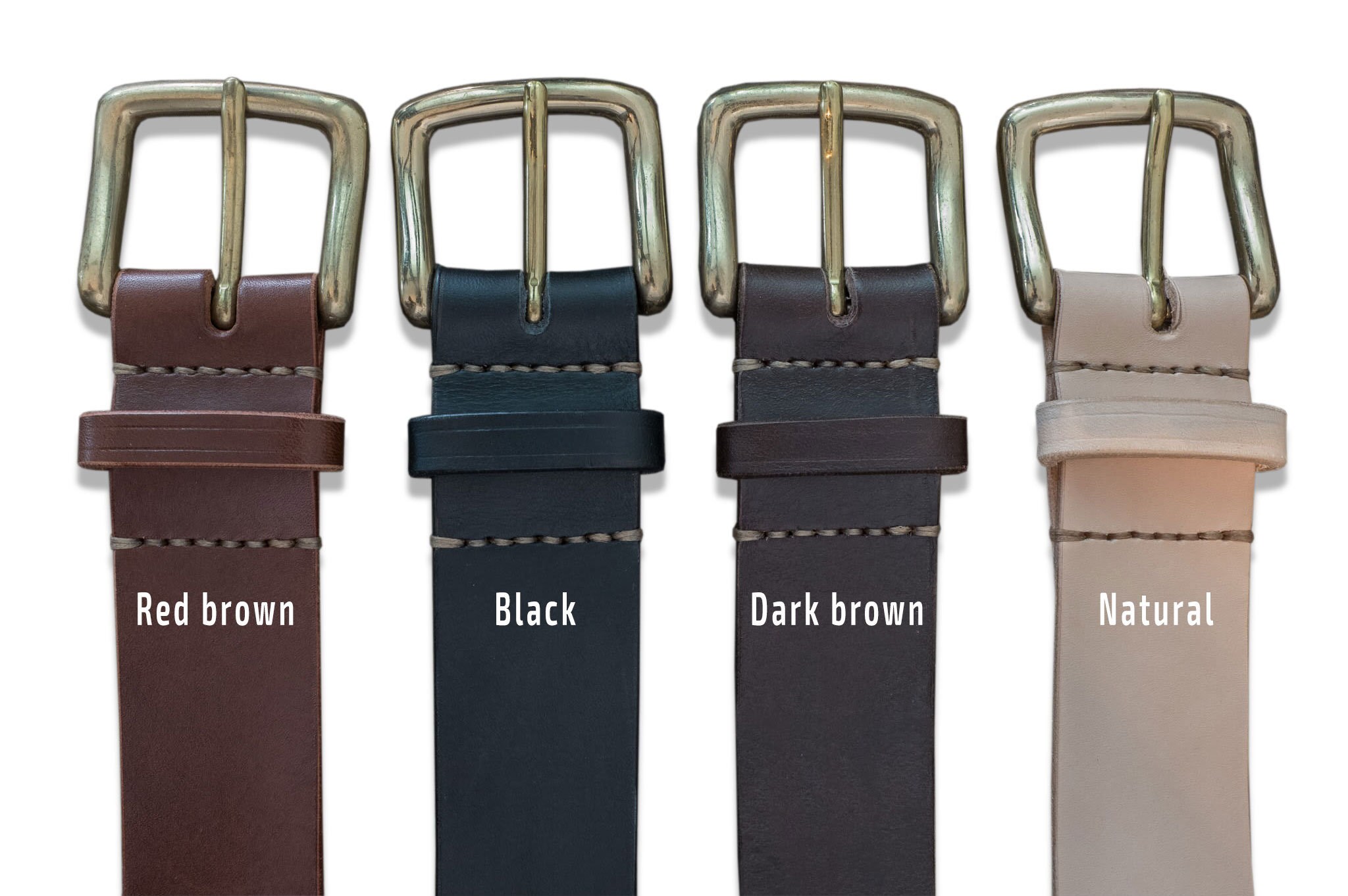 Leather Belt Handmade Belt Hand-stitched Belt With Solid  display picture 3