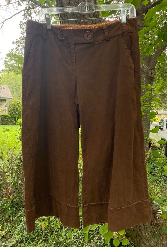 ivy jane 70s vintage soft corduroy gaucho pants, s